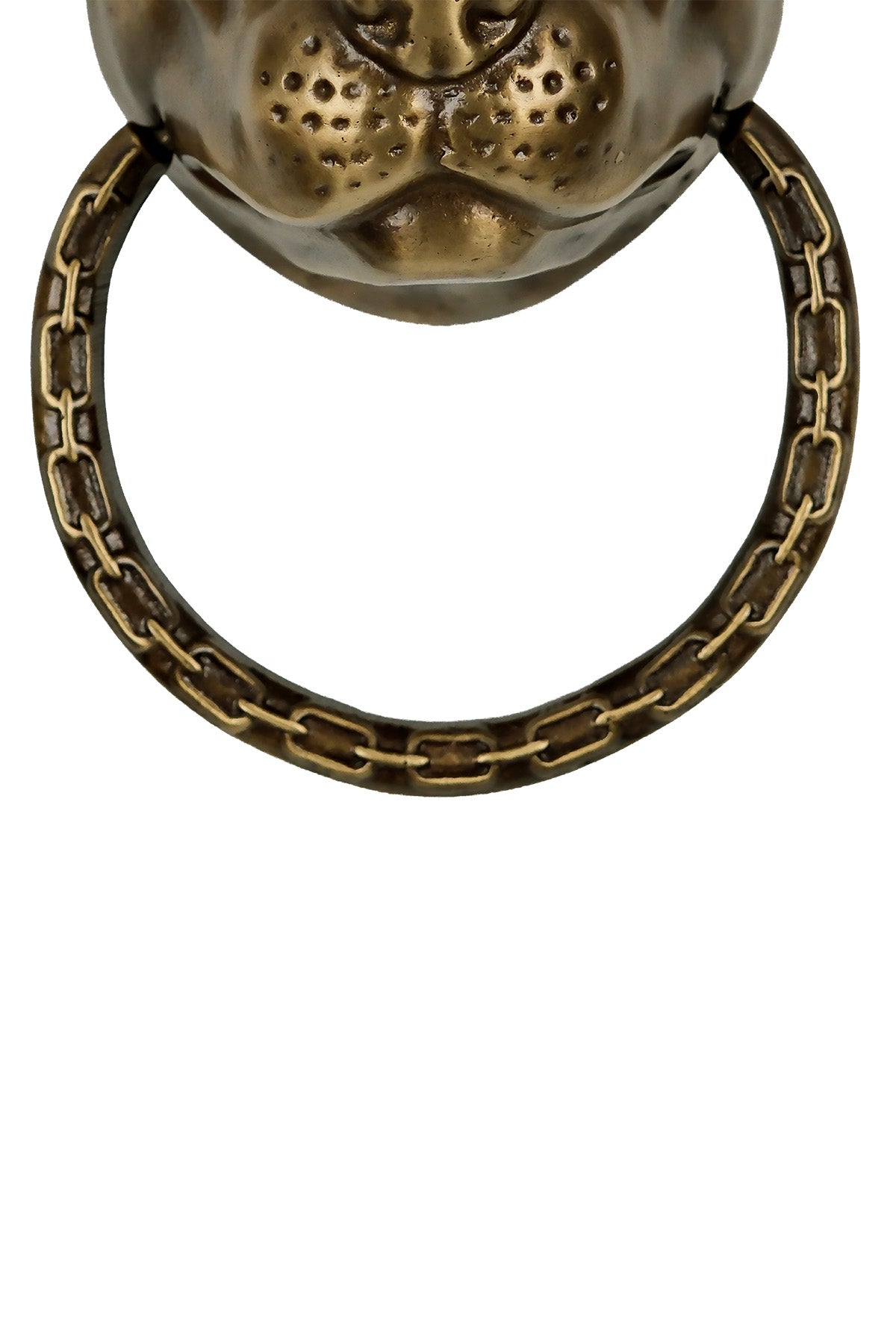 Pitbull Dog Head Brass Door Knocker – Medium