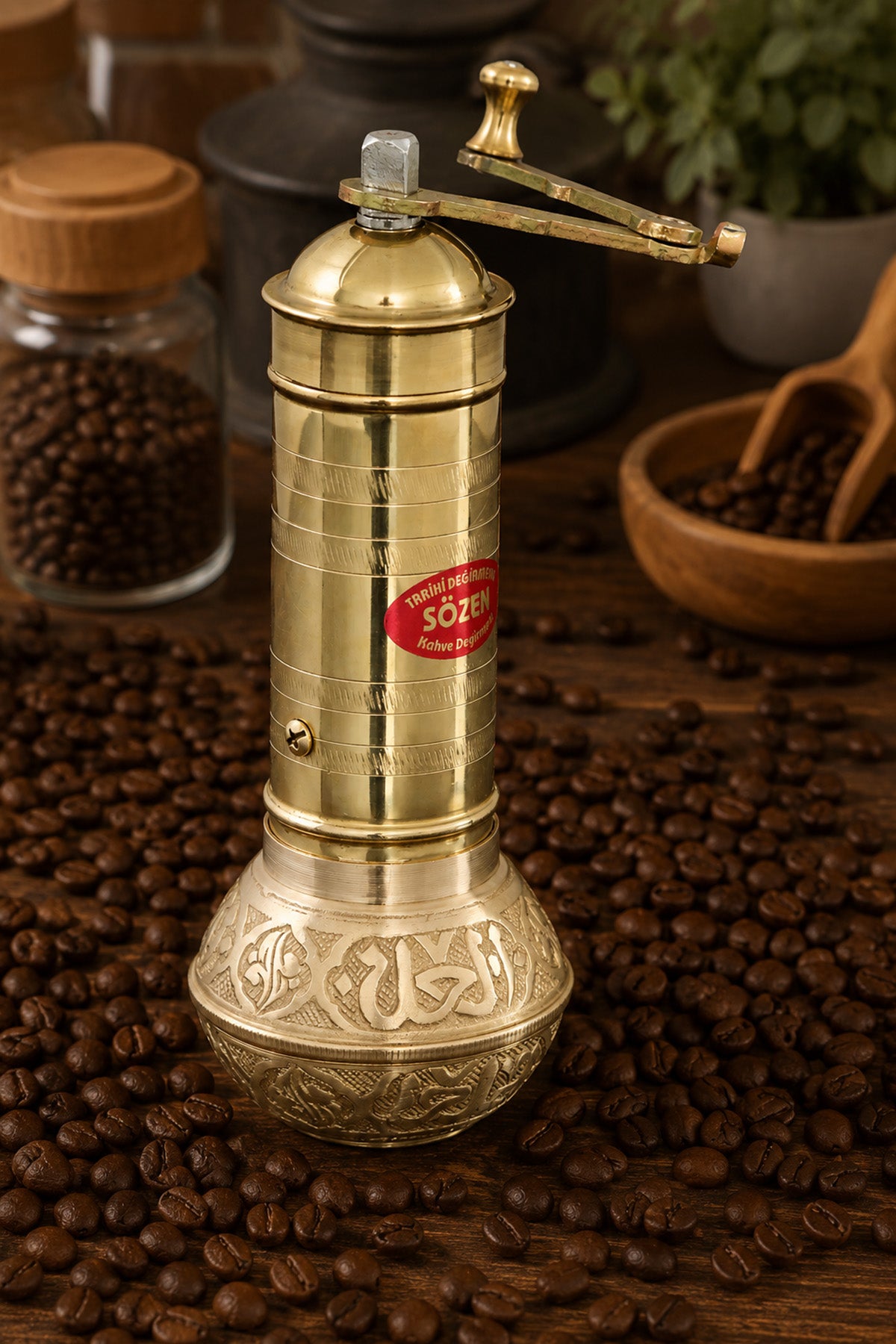 Sozen Handmade Brass Coffee Grinder – 19 cm / 7,5 Inch