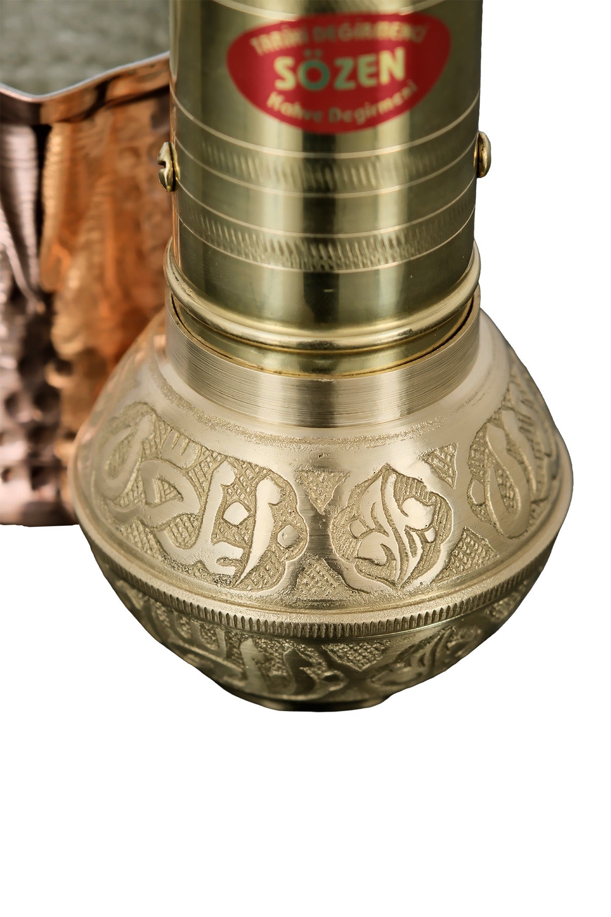 Sozen Brass Coffee Grinder & Copper Cezve Set – 4-Cup Turkish Coffee