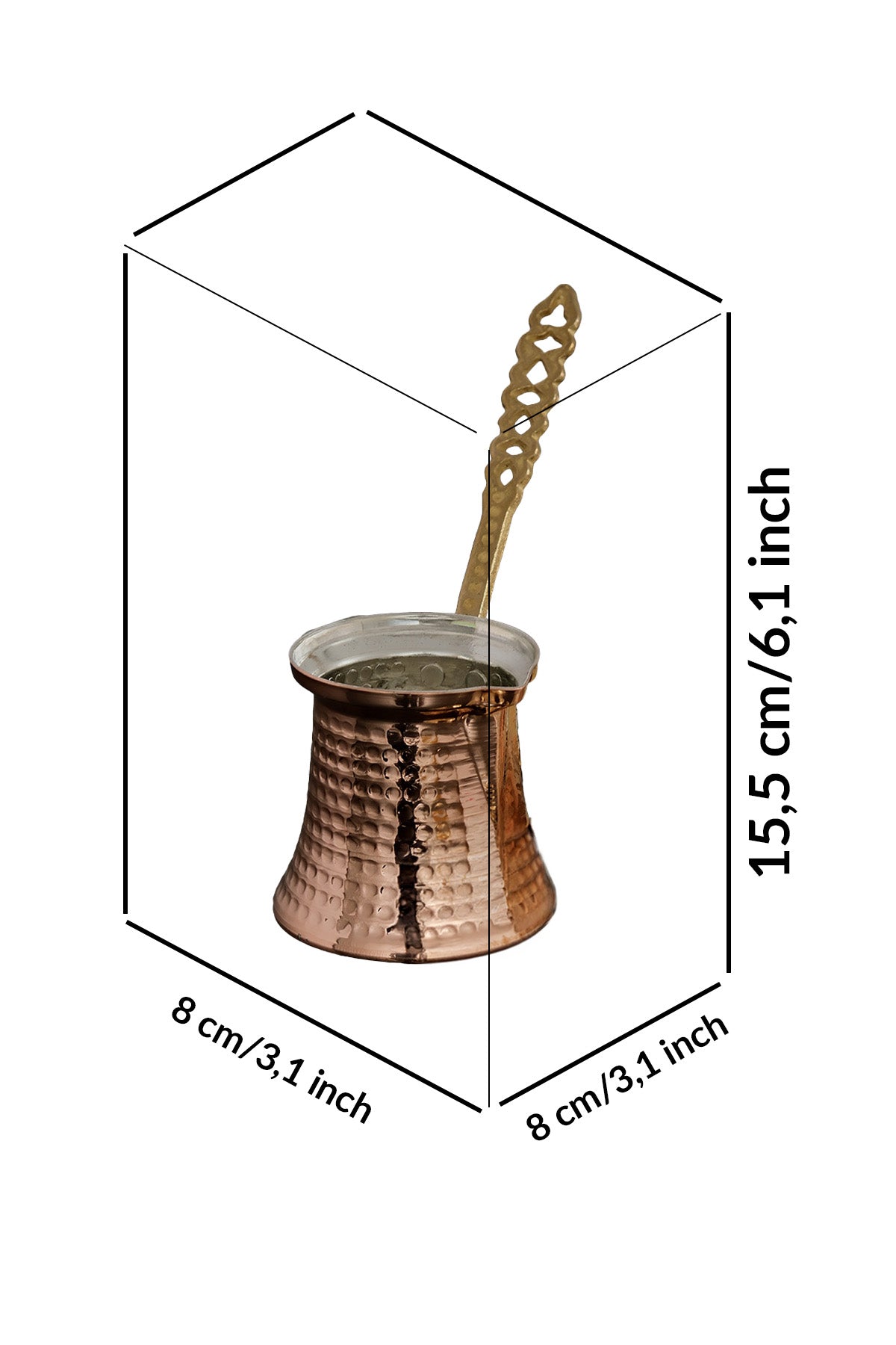 Turkish Coffee Set with Sozen Grinder, Copper Cezve, Tray & Topkapı Cups