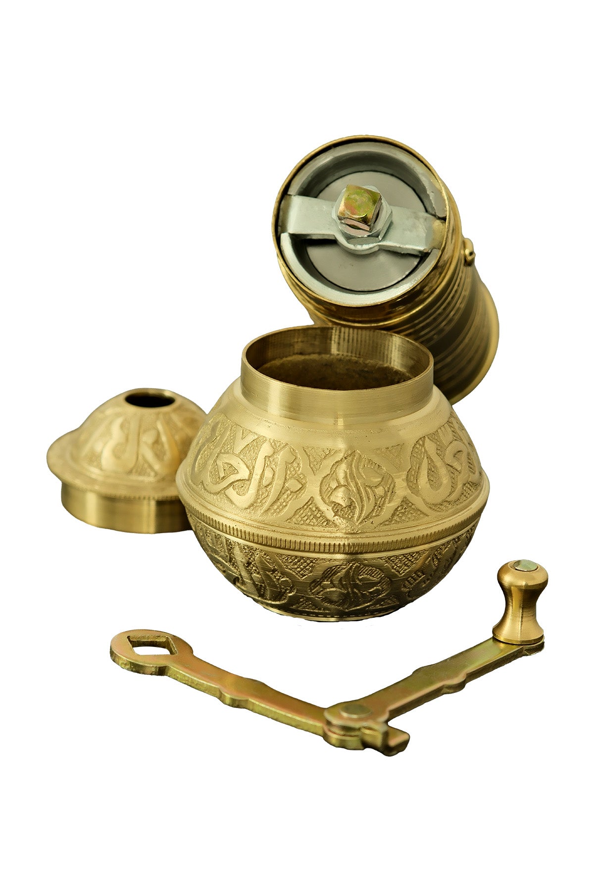 Sozen Hand-Hammered Brass Coffee Grinder – 19 cm - 7,5 Inch