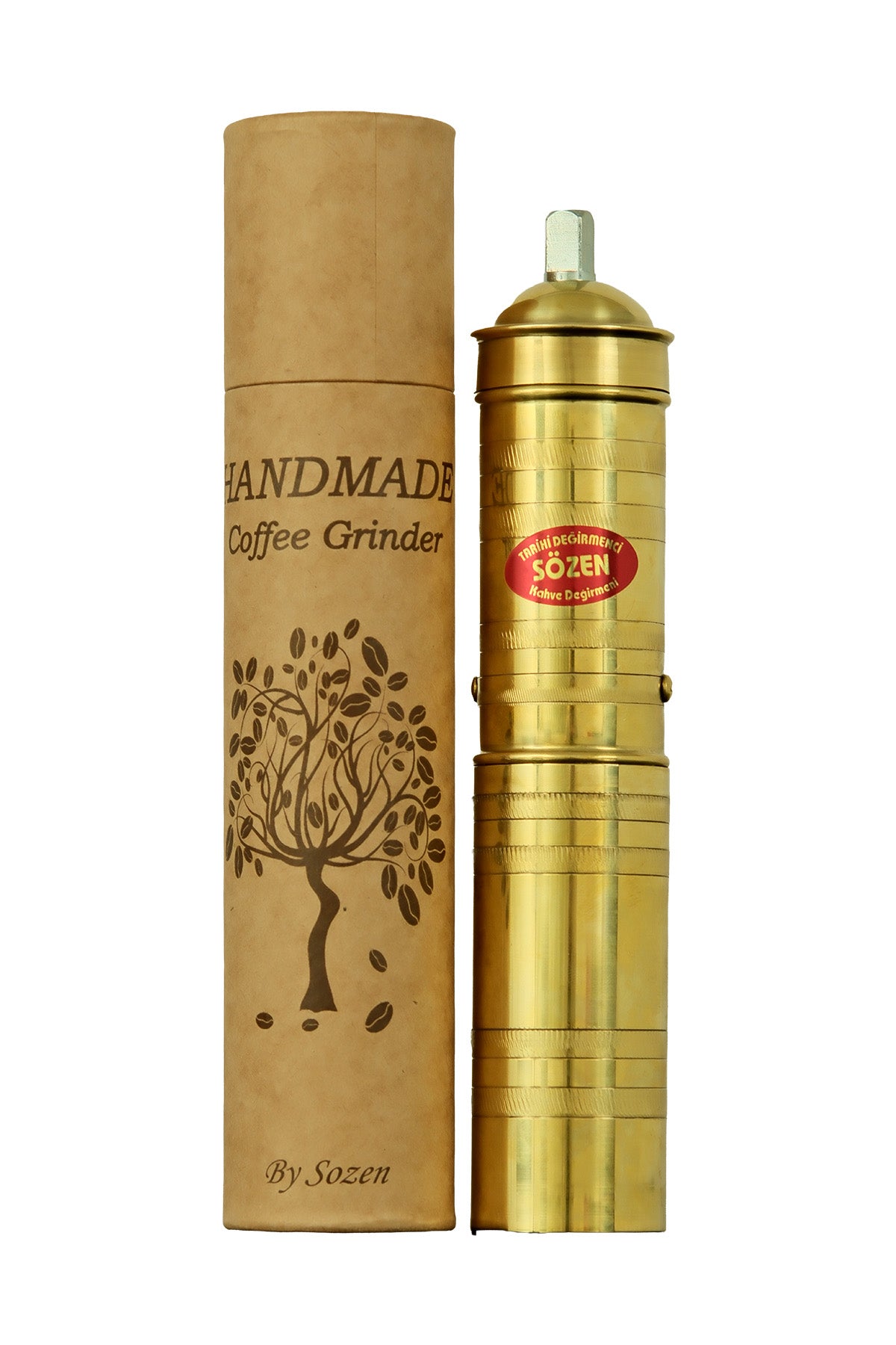 Sozen Handmade Brass Coffee Grinder – 23 cm / 9.2 Inch