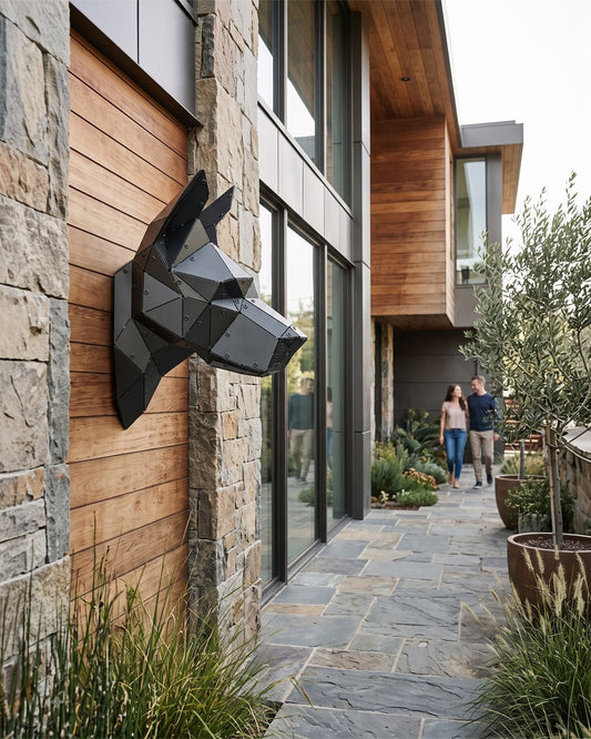 Doberman Head — Small Size Matte Black Metal Wall Sculpture