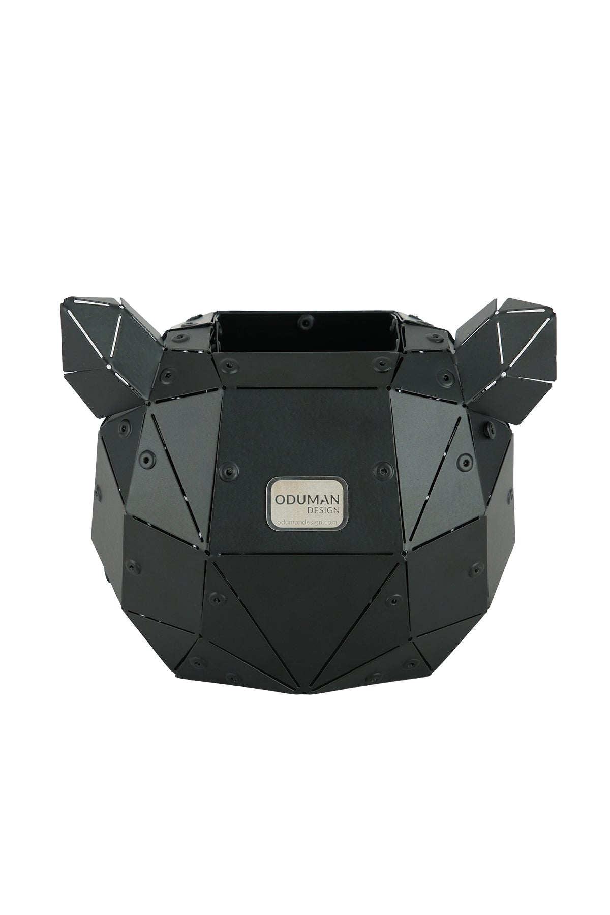 Bear Head — Matte Black Metal Sculpture & Pen Holder