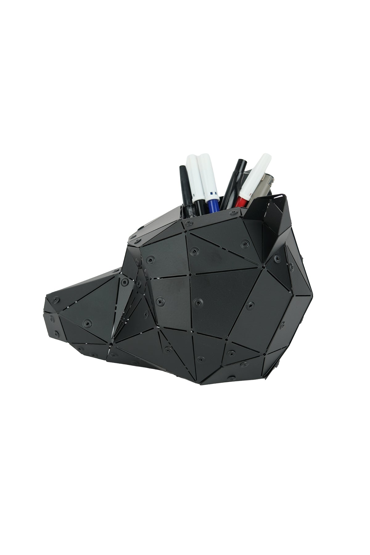 Bear Head — Matte Black Metal Sculpture & Pen Holder