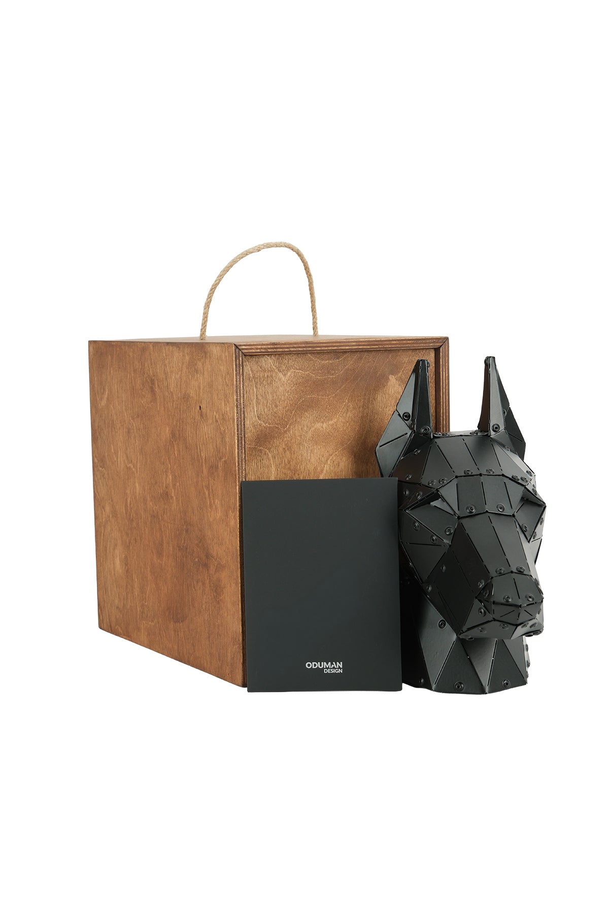 Doberman Head — Matte Black Metal Sculpture & Pen Holder
