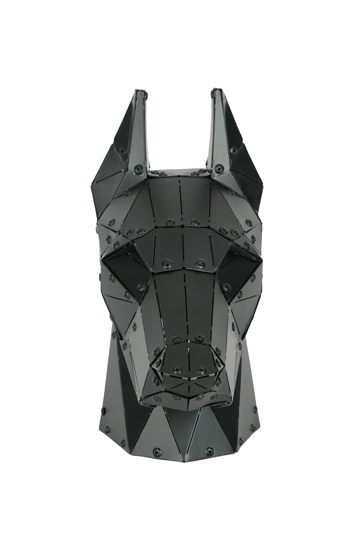 Doberman Head — Matte Black Metal Sculpture & Pen Holder