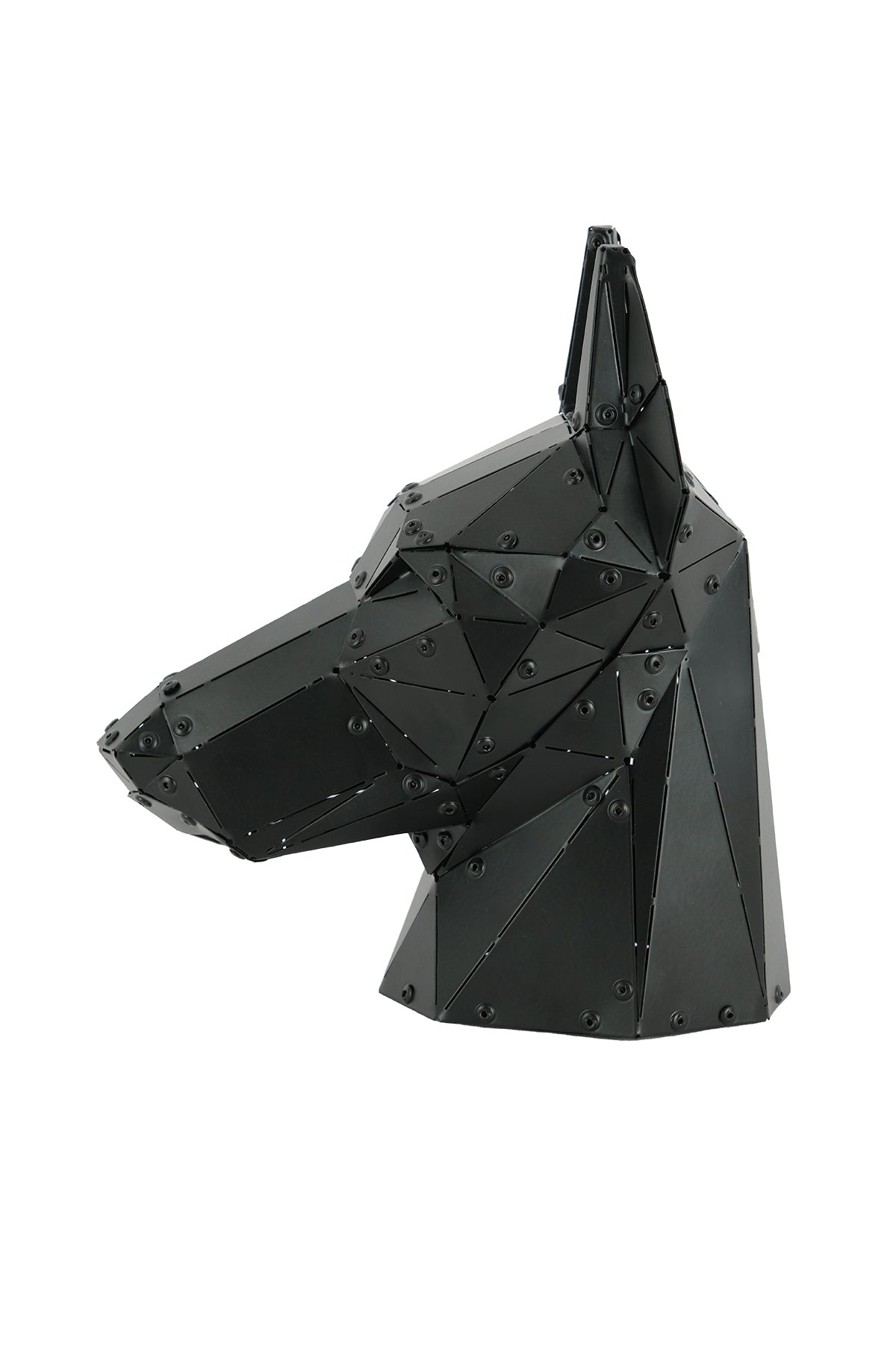 Doberman Head — Matte Black Metal Sculpture & Pen Holder