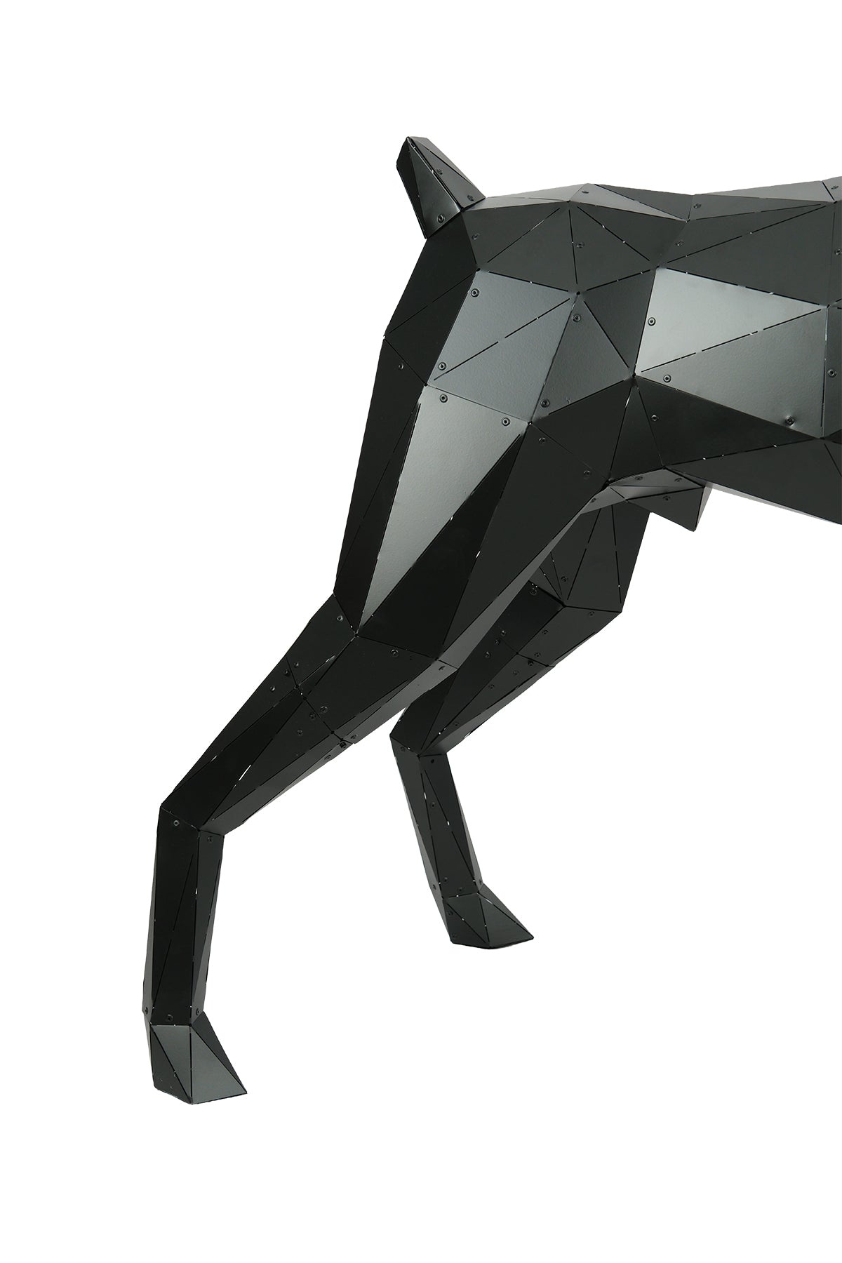 Standing Doberman — Large Matte Black Metal Floor Sculpture