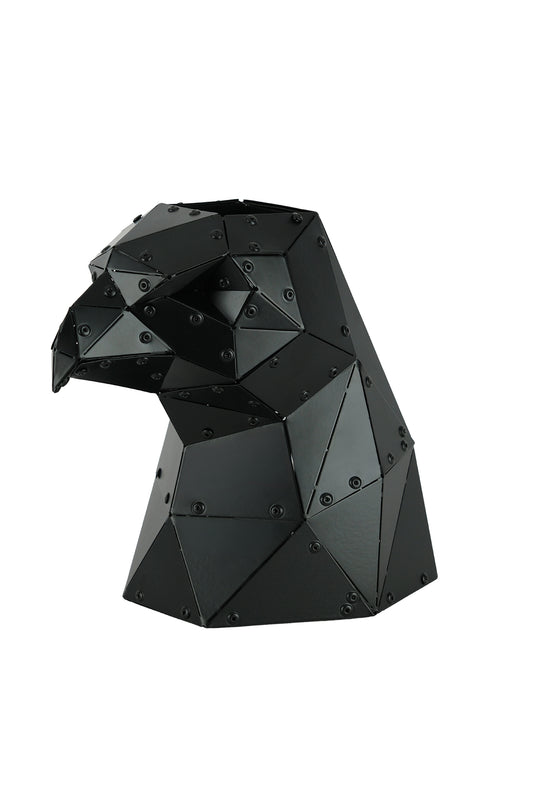 Eagle Head — Matte Black Metal Sculpture & Pen Holder