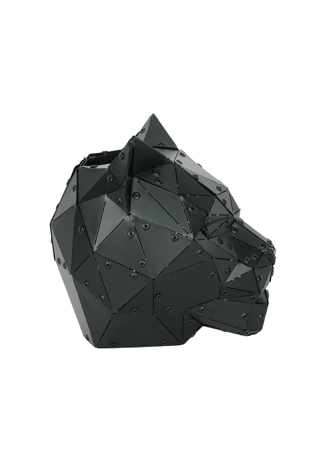 Cat Head — Matte Black Metal Sculpture & Pen Holder