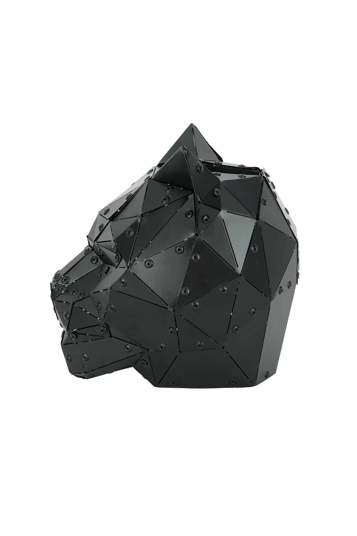 Cat Head — Matte Black Metal Sculpture & Pen Holder
