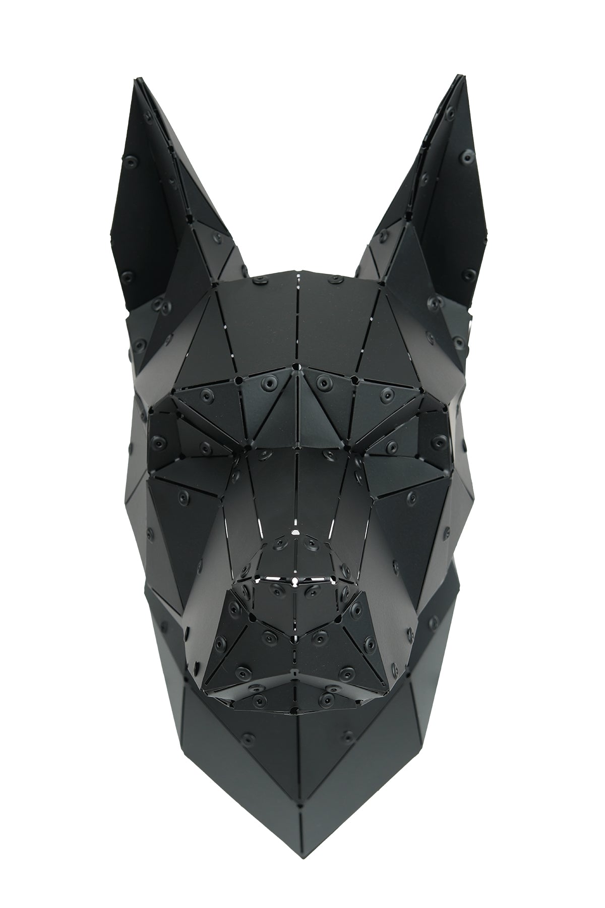 Doberman Head — Small Size Matte Black Metal Wall Sculpture