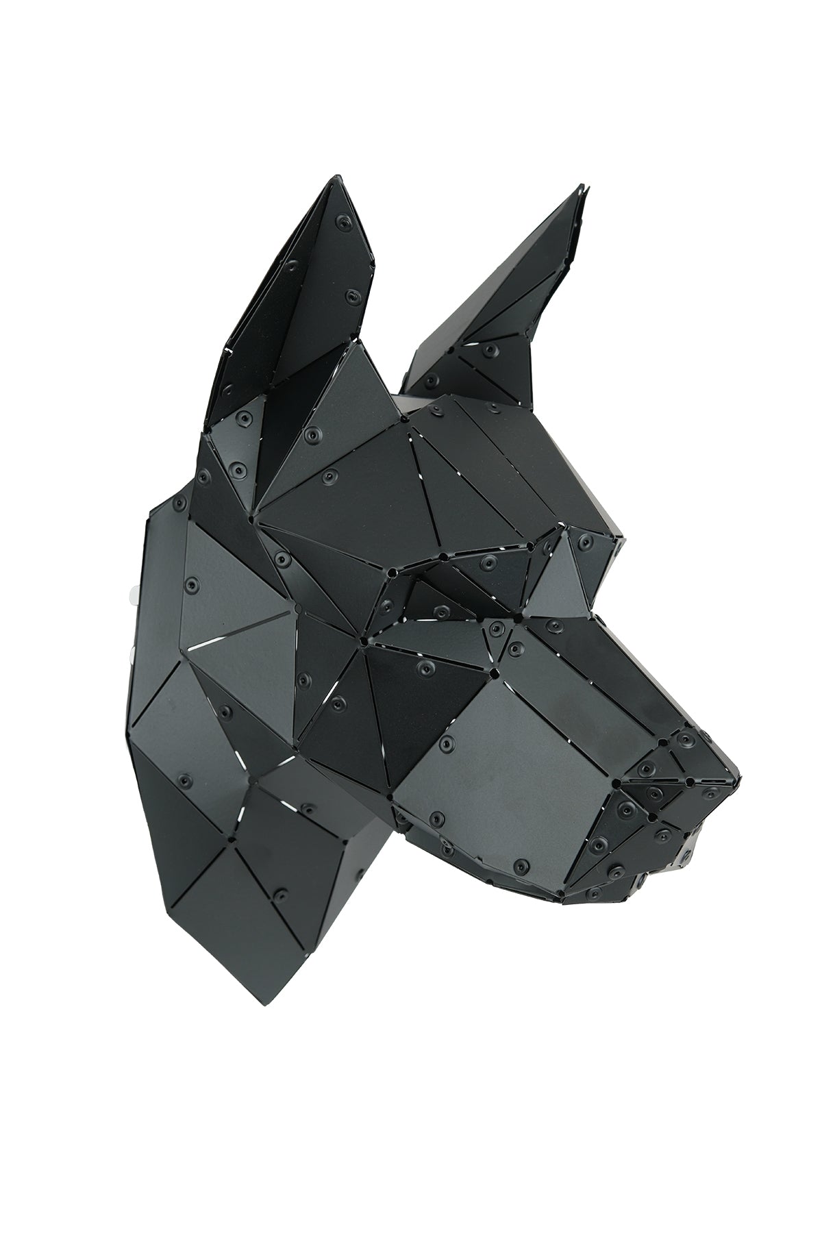 Doberman Head — Small Size Matte Black Metal Wall Sculpture