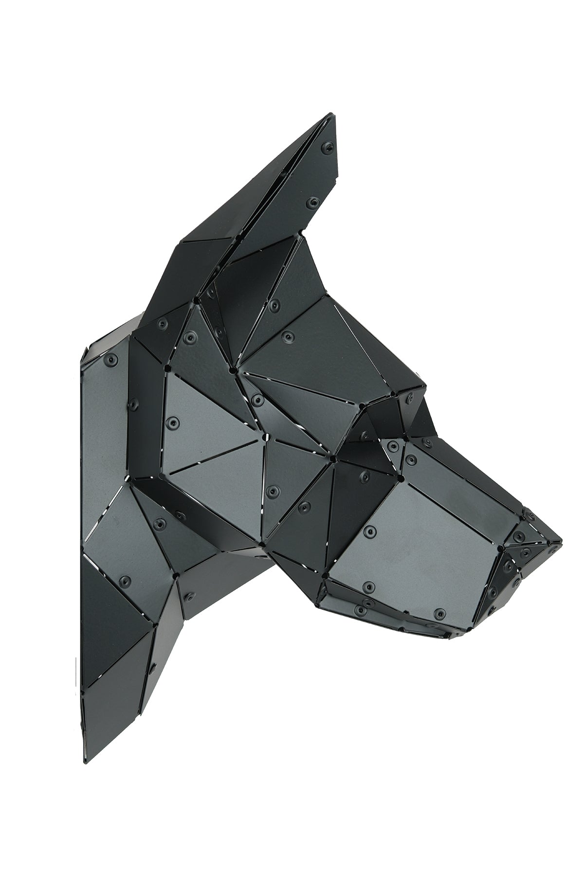 Doberman Head — Small Size Matte Black Metal Wall Sculpture