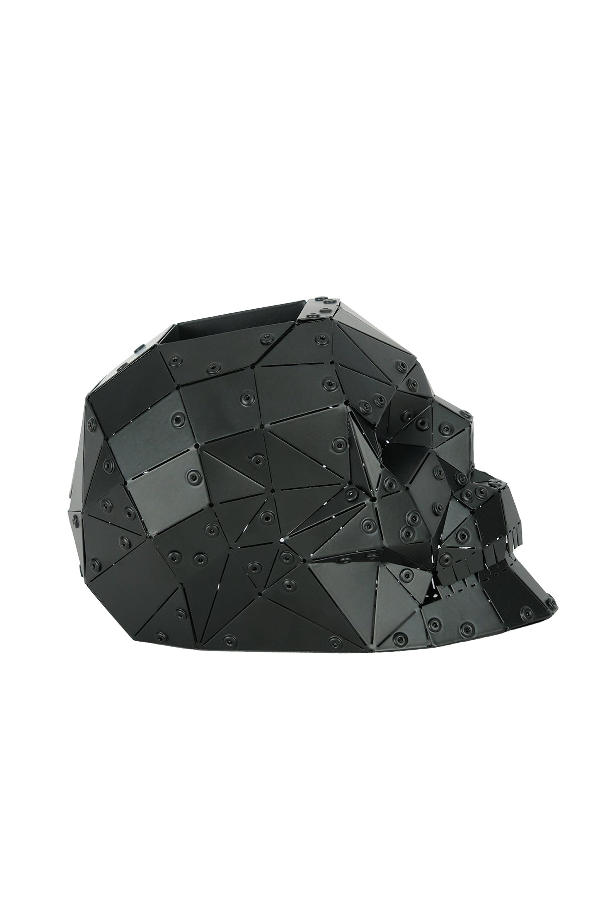 Skull — Matte Black Metal Sculpture & Pen Holder