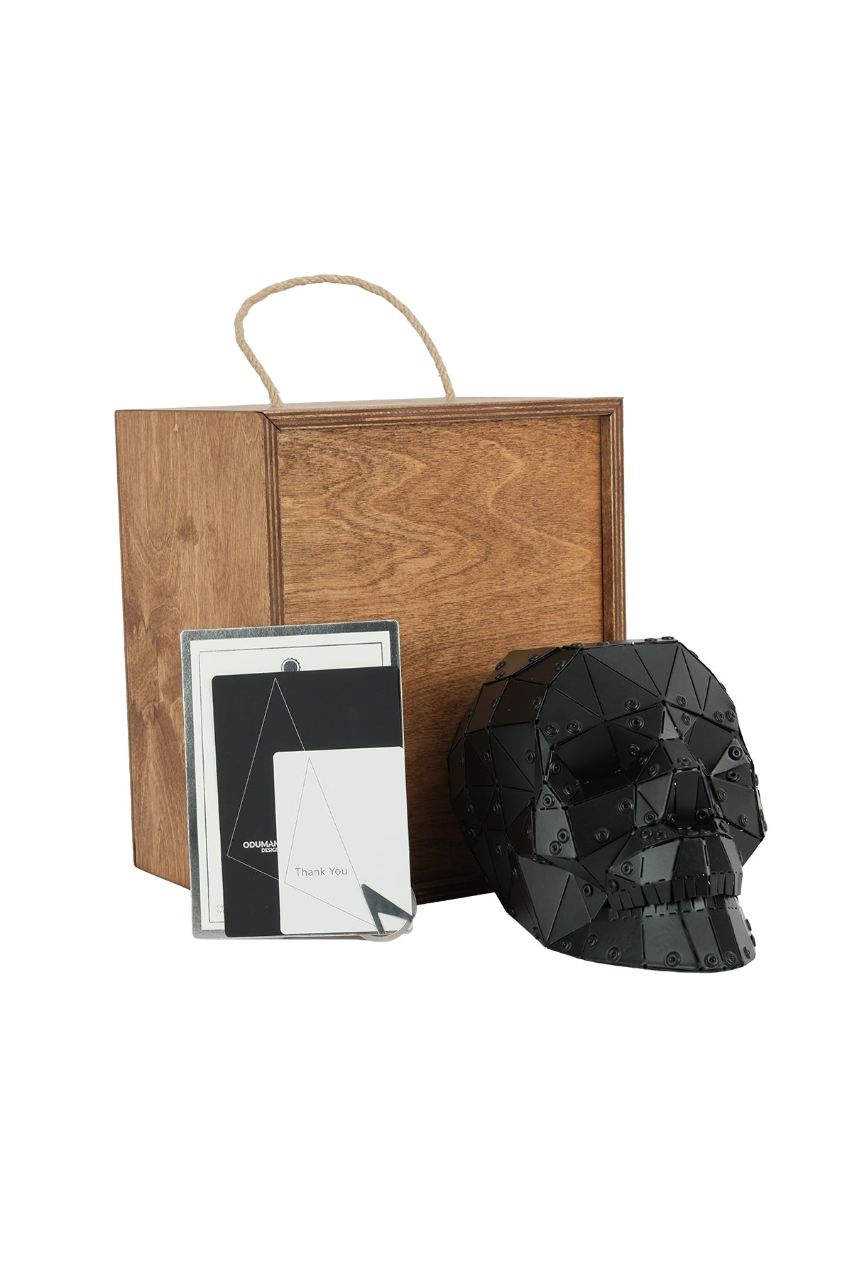 Skull — Matte Black Metal Sculpture & Pen Holder