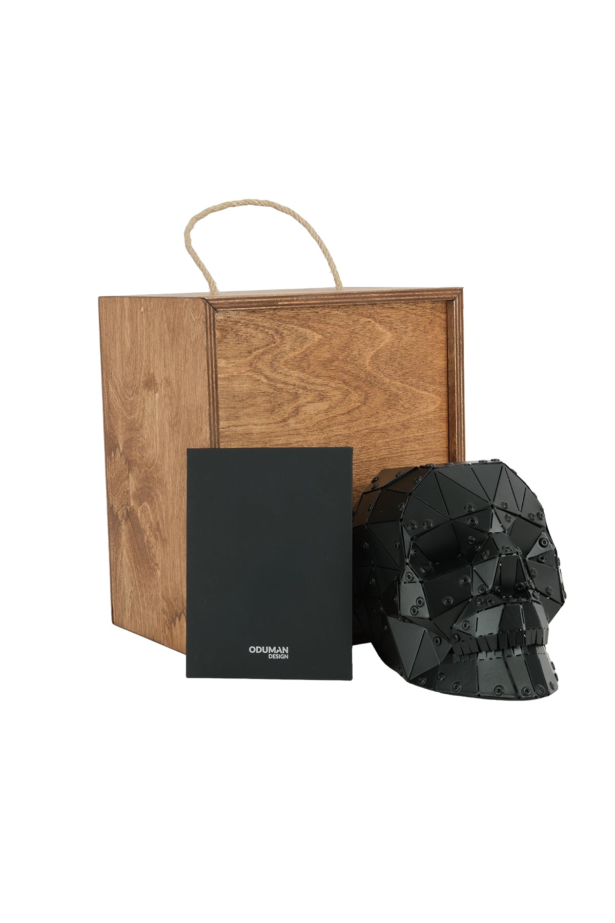 Skull — Matte Black Metal Sculpture & Pen Holder